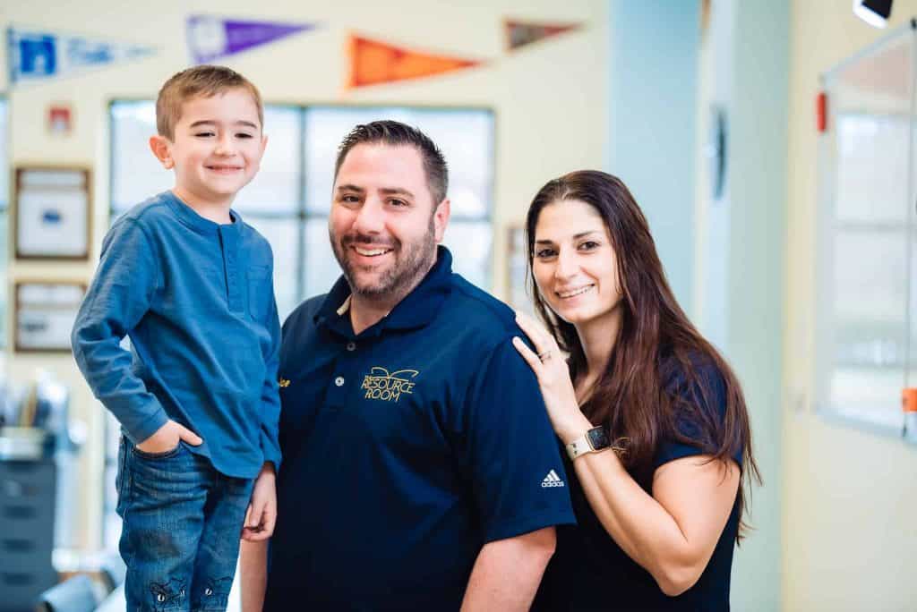 Resource Room founders Joe and Sam with their son at the Holly Springs learning center.