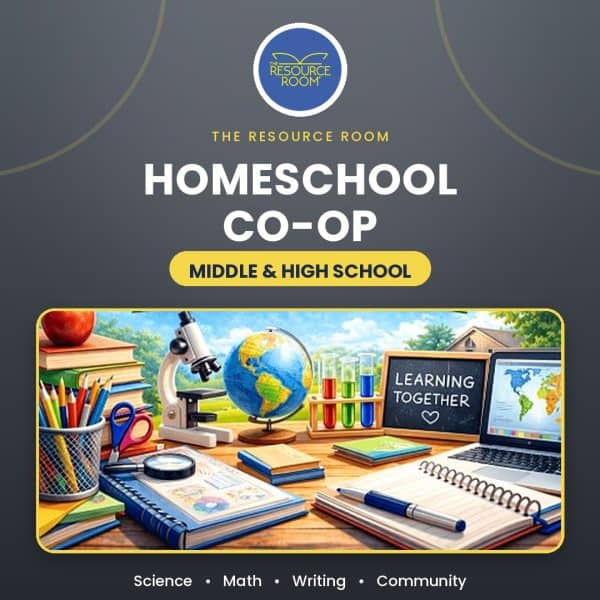 Resource Room Homeschool Co-Op for middle and high school students.